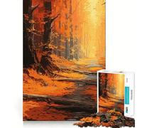 1000 Piece Jigsaw Puzzle Beautiful Autumn Forest Perfect Edge Play Smart Challenge Fun Slow Play Fun Birthday Fun Gift (50x75cm)