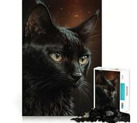 1000 Piece Jigsaw Puzzle Beautiful Black Cat Perfect Edge Play Smart Challenge Fun Slow Play Fun Birthday Fun Gift (50x75cm)