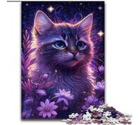 1000 Piece Jigsaw Puzzle Beautiful Flowers Cat Puzzles for Adults size 50x75cm Fun at Home Activities, Birthday Present, Travel Gifts