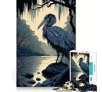 1000 Piece Jigsaw Puzzle Beautiful Heron Perfect Edge Play Smart Challenge Fun Slow Play Fun Birthday Fun Gift (38x52cm)