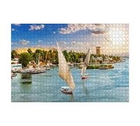 1000 Piece Jigsaw Puzzle Beautiful View Of The Nile And Feluccas City Of Aswan Egypt Diy Puzzle Gift Jigsaw Puzzles For Adults Educational Games Puzzle Sets 26x38cm