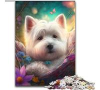 1000-Piece Jigsaw Puzzle Beautiful West Highland Terrier 1000Pc Adults Jigsaw Puzzle Challenging DIY Art for Enthusiasts, for Relaxation (Szie 26x38 cm)