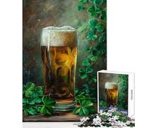 1000 Piece Jigsaw Puzzle Beer Saint Patricks Day Educational Games Perfect Decoration Toy Wall Decor with Matching Poster And Trivia Sheet (38x52cm)