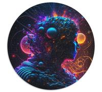 1000-Piece Jigsaw Puzzle Beyond Human Round JigsawPuzzle 1000 Pieces for Adults Interactive Family Game, Brain Challenge, Educational Toy (67.5x67.5cm)