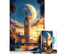 1000 Piece Jigsaw Puzzle Big Ben ﹨uamp; London Sunset Perfect Edge Play Smart Challenge Fun Slow Play Fun Birthday Fun Gift (38x26cm)
