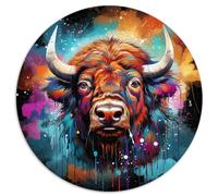 1000 Piece Jigsaw Puzzle,Bison,Creative Round Jigsaw Puzzles,for Adults and Kids Age 12 and Up,Cardboard puzzles,Impossible Puzzle size,67.5x67.5