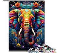 1000-Piece Jigsaw Puzzle Bizarre Colorful Elephant Puzzles 1000 Pieces for Adults Perfect for Family Fun on Birthdays, Christmas (Size 26x38cm)