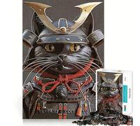1000 Piece Jigsaw Puzzle Black Cat Vintage Samurai Tight Fit Piece, Creative Fun Toy, Cozy Fun Time, Birthday Decor Gift (38x52cm)