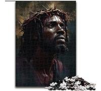 1000-Piece Jigsaw Puzzle Black Jesus Jigsaw Puzzles Family Game Night Challenging And Rewarding Visual Experience (Size 50x75cm)