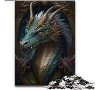 1000-Piece Jigsaw Puzzle Blue Old Dragon Puzzle Made of cardboard,Family Interactive Game, Brain Teaser Gift, Educational Toy 1000pcs(26x38cm)