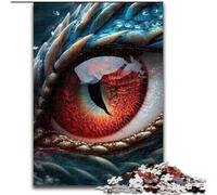 1000 Piece Jigsaw Puzzle Blue Red Dragon Eye Made of Wood, for Parents, Lovers, Friends - Age 14+ 50x75cm DIY Art Decor