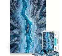 1000 Piece Jigsaw Puzzle Boat on Frozen River Tight Fit Piece, Creative Fun Toy, Cozy Fun Time, Birthday Decor Gift (50x75cm)