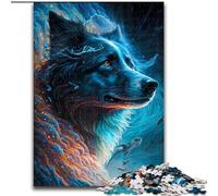 1000-Piece Jigsaw Puzzle Border Collie Dog 1000Pc Adults Jigsaw Puzzle for Teenagers Family Educational Games Home Decoration Gift size 50x75cm