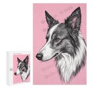 1000 Piece Jigsaw Puzzle Border Collie Dog Portrait - Fun and Engaging Puzzle for Border Collie Lovers, for Pet Owners, Beautiful Collie Art, Finished Size 30 x 20 Inches