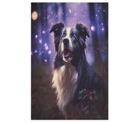 1000 Piece Jigsaw Puzzle Border Collie for Adults Wooden Puzzles Educational Game Challenge Toy 78×53cm