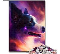 1000-Piece Jigsaw Puzzle Border Collie Nebula cardboard Jigsaw size 26x38cm for Family And Friends, Suitable for Ages 14+