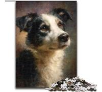 1000-Piece Jigsaw Puzzle Border Collie Puzzles 1000 Pieces for Adults Perfect for Family Fun on Birthdays, Christmas 26X38CM