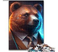 1000-Piece Jigsaw Puzzle Boss Brown Bear 1000Pc Adults Jigsaw Puzzle Challenging DIY Art for Enthusiasts, for Relaxation (Szie 50x75 cm)