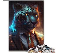 1000 Piece Jigsaw Puzzle Boss Leopard 1000-Piece Jigsaw Puzzle Teenager Stress Reduction Cool Unique Gift for Family (Szie 50x75 cm)