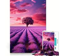 1000 Piece Jigsaw Puzzle Botanical Lavender Flower Clean Joint Game Brain Teasing Play Relax Play Time Birthday Fun Gift (38x26cm)