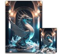 1000 Piece Jigsaw Puzzle Brave Dragon Puzzles for Adults Ideal for Lover, Perfect Christmas, New Year, Valentine's Gift 50x75CM/19.68x29.52inch