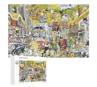 1000 Piece Jigsaw Puzzle, British Village Chaos A Cartoon Masterpiece!