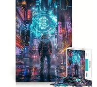 1000 Piece Jigsaw Puzzle BTC Crypto CyberCity Flawless Fit Art Brain Boosting Play Rest Time Play Christmas Wall Art (50x75cm)
