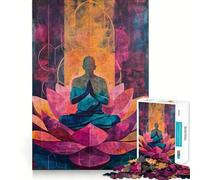 1000 Piece Jigsaw Puzzle Buddha in The Lotus Fine Edge Craft Brain Skill Play Relax Game Play Christmas Art Gift (38x52cm)