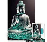 1000 Piece Jigsaw Puzzle Buddha Stained Glass Zen Flawless Fit Art Brain Boosting Play Rest Time Play Christmas Wall Art (38x26cm)