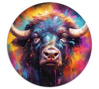 1000 Piece Jigsaw Puzzle Buffalo Round Jigsaw Puzzles 1000 Pieces for Adults Relax & Challenge, Colorful Home Decor Art, for Friends 1000pcs (67.5x67.5cm)