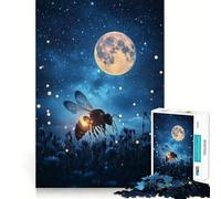 1000 Piece Jigsaw Puzzle Bumblebee In Moonlight Flawless Fit Art Brain Boosting Play Rest Time Play Christmas Wall Art (38x26cm)