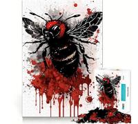 1000 Piece Jigsaw Puzzle Bumblebee Ink Painting Flawless Fit Art Brain Boosting Play Rest Time Play Christmas Wall Art (50x75cm)