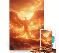 1000 Piece Jigsaw Puzzle Burning Phoenix Sunfire Flawless Fit Art Brain Boosting Play Rest Time Play Christmas Wall Art (38x52cm)