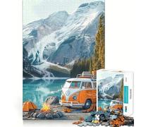 1000 Piece Jigsaw Puzzle Bus On The Beach Neat Edge Decor Problem Solve Fun Easy Time Fun Xmas Decor Gift (38x26cm)