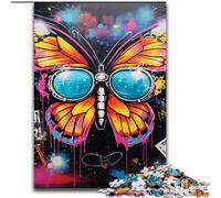 1000 Piece Jigsaw Puzzle Butterfly Art Graffiti 1000 Piece Jigsaw Challenging Brain Teaser for Teenager, Family Game Night Fun size : 50x75cm