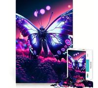 1000 Piece Jigsaw Puzzle Butterfly Neon Fine Edge Craft Brain Skill Play Relax Game Play Christmas Art Gift (50x75cm)