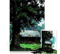 1000 Piece Jigsaw Puzzle Cabin in The Woods Anime Style Flawless Fit Art Brain Boosting Play Rest Time Play Christmas Wall Art (38x26cm)
