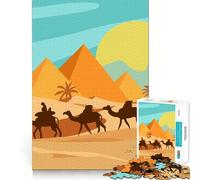 1000 Piece Jigsaw Puzzle Camel Caravan in The Desert Landscape Sharp Cut Art Logic Thinking Play Chill Time Play Birthday Fun Gift (50x75cm)