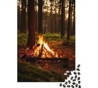 1000 Piece Jigsaw Puzzle, Campfire in The Woods at Night, 52x38cm/1000pcs, for Adults, Puzzle Lover Present, Winter Home Activity And Time at Home