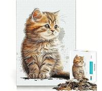 1000 Piece Jigsaw Puzzle Cat Funny Sharp Cut Art Logic Thinking Play Chill Time Play Birthday Fun Gift (50x75cm)