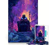 1000 Piece Jigsaw Puzzle Cat King on Throne Surrounded by Loyal Dogs Flawless Fit Art Brain Boosting Play Rest Time Play Christmas Wall Art (38x52cm)