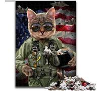 1000 Piece Jigsaw Puzzle Cat Pilot in The Air Force cardboard Jigsaw Puzzles size 26x38cm Family Activity, DIY Home Decor