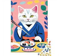 1000 Piece Jigsaw Puzzle, Cat Sushi Master, 38x26cm/1000pcs, for Adults, Family Activity, Relaxing Evenings And Couples And Families
