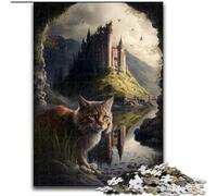 1000 Piece Jigsaw Puzzle Cats on Alien Planet Made of Wood, Fun Activity for at Home 50x75cm DIY Decoration Brain Challenging