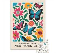 1000 Piece Jigsaw Puzzle, Central Park Butterflies, 52x38cm/1000pcs, for Adults, Shared Puzzle Activity, Relaxing Evenings And Time Together
