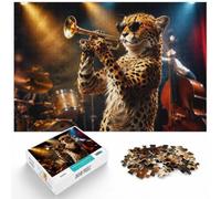 1000 Piece Jigsaw Puzzle, Cheetah Trumpet, 1000pcs (40x28cm) | For a festive gift with screen-free appeal: 1000-piece jigsaw puzzle for adults suits quiet days around New Year.