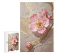 1000 Piece Jigsaw Puzzle Cherry Blossom Branches - Wooden Spring Design for Adults, Relaxing Weekend Activity, Gift for Mom, Finished Size 20 x 30 Inches