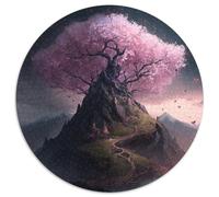 1000 Piece Jigsaw Puzzle Cherry Blossom Trees Mountain Challenging Puzzles Challenging DIY Art for Enthusiasts, for Relaxation 67.5x67.5 cm