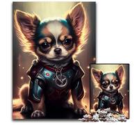 1000 Piece Jigsaw Puzzle Chihuahua SuperheroPuzzles for Adults Interactive Family Game DIY Home Decor Brain Teaser Gift 1000 PCS(38x26cm)