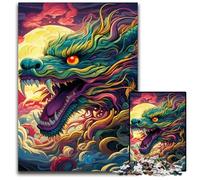 1000 Piece Jigsaw Puzzle Chinese Dragon Jigsaw Puzzles Challenging Brain Teaser for Teenagers, Family Fun Interactive Game 26X38CM/10.23x14.96inch